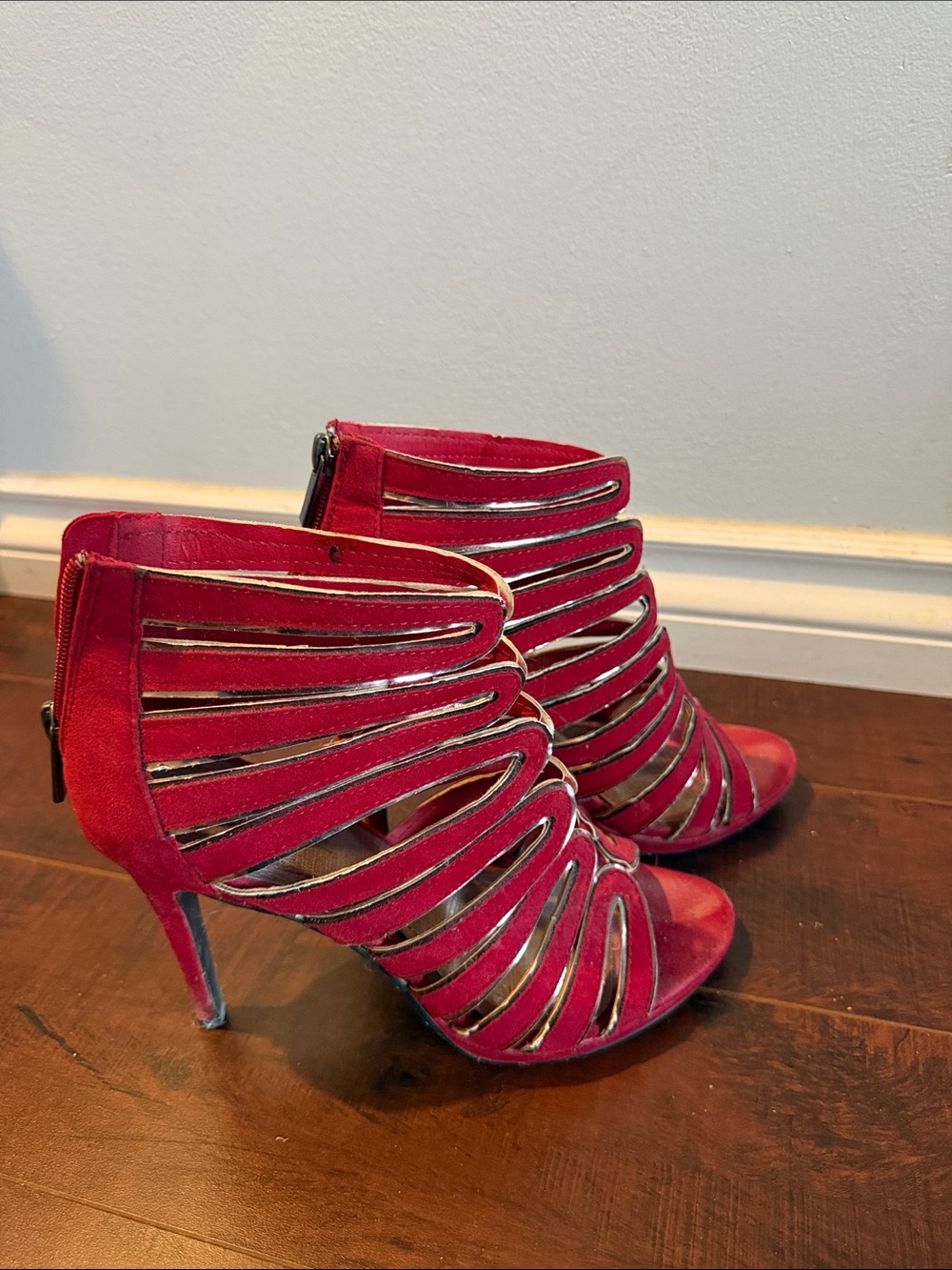 Women's Strappy Cutout High Heel Sandal - Pink